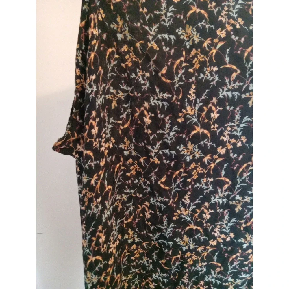 Treasure Bond Women Oversize‎ black Kimono Multi Color Floral  Drape Shawl OS